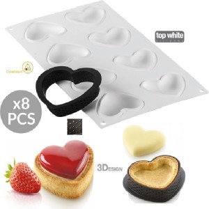 KIT TARTE RING AMORE MM.80X70 SILICONE MONOPORZIONI